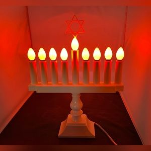 VINTAGE Menora-Lite for Hanukkah Electric Menorah w/Bulbs, Original Box WORKS